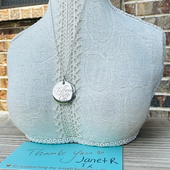 Tiffany & Co Notes Round Disc Charm Necklace in Silver, 18" - Picture 2 of 7